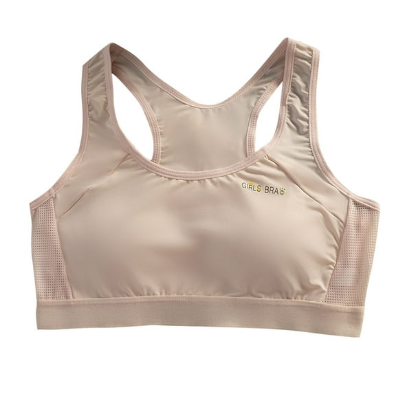WMTBSRSW Training Girls Bras for Teens 10-18Y Racerback Seamless Wire-Free Sports Bra Shockproof Breathable Comfort Fit Yoga Dance Crop Top