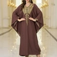 thumbnail image 1 of WMTBSRSW V Neck Kaftan Dresses for Women Plus Size Caftans Loungewear Embroidered Beach Kaftan Cover up mumu House Dress, 1 of 3
