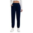 thumbnail image 1 of WMTBSRSW Velvel Jogger Sweatpants for Women Comfy Elastic Waisted Athletic Sweatpants with Pockets Casual Trousers with Pockets Navy X-Large, 1 of 6