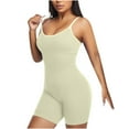 thumbnail image 1 of WMTBSRSW Waist Trainer Bodysuit for Women Ribbed Knit Shapewear Jumpsuits Shorts Round Neck Seamless Butt Lifter Full Body Shaper Slim Fit Summer Outfits, 1 of 6