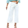 thumbnail image 1 of WMTBSRSW Wide Leg Jeans for Women Summer Casual High Waisted Stretchy Denim Capri Pants Fold Hem Cropped Baggy Capris Jeans with Pocket Prime Day Clearance, 1 of 3