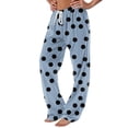 thumbnail image 1 of WMTBSRSW Wide Leg Lounge Pants Fashion Polka Dot Print High Waisted Drawstring Sleep Pants Loose Casual Pajamas Pants, 1 of 6