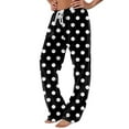 thumbnail image 1 of WMTBSRSW Wide Leg Lounge Pants Fashion Polka Dot Print High Waisted Drawstring Sleep Pants Loose Casual Pajamas Pants, 1 of 6