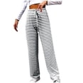 thumbnail image 1 of WMTBSRSW Wide Leg Pants Lightweight Striped Print Lounge Pajamas Pants Comfy Drawstring Workout Loose Yoga Sweatpants with Pockets, 1 of 5