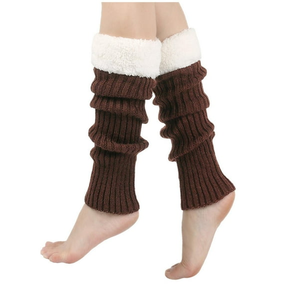 WMTBSRSW Women Fleece Lined Leg Warmers Casua Knee Length Cuff Socks Jacquard Knit Long Boot Socks Fashion Cable Knit Warm Leg Warmers
