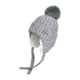 thumbnail image 1 of WMTBSRSW Women Girls Winter Peruvian Cover Ears Beanie Hat Ear Flaps Sherpa Ski Snow Hats Multicolor Knit Fleece Lined Hat with Pompom, 1 of 4
