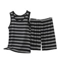 thumbnail image 1 of WMTBSRSW Women Plus Size Tank Tops Set Y2k Striped Sleeveless Crop Cami Top and Shorts 2 Piece Summmer Workout Yoga Sets Khaki X-Large, 1 of 5