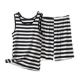 thumbnail image 1 of WMTBSRSW Women Plus Size Tank Tops Set Y2k Striped Sleeveless Crop Cami Top and Shorts 2 Piece Summmer Workout Yoga Sets White X-Large, 1 of 5