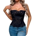 thumbnail image 1 of WMTBSRSW Women Renaissance Bustier Corset Tops Cozy Breathable Sleeveless Crop Tube Tops with Back Lace up Y2K Going Out Top XXL, 1 of 5