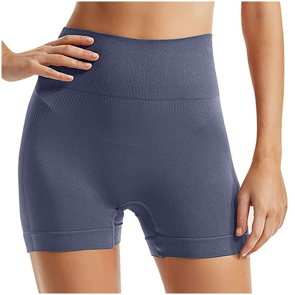 WMTBSRSW Women Seamless High Waist Shorts Tummy Control Underwear Shorts Ribbed Gym Yoga Running Sport Active Exercise Fitness Shorts