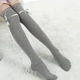 thumbnail image 1 of WMTBSRSW Women Thigh High Socks Cotton Warm Over the Knee Socks Long Knee High Boot Stockings for Dress Skirts Leg Warmers with Bow, 1 of 3