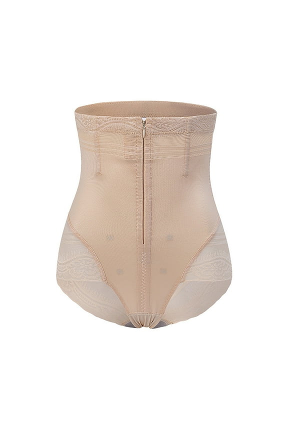 Women Tummy Control Panties Front Zipper Shapewear Bodysuit Butt lifter Shorts Lace Trim High Waist Trainer Body Shaper Underwear Slim Corset