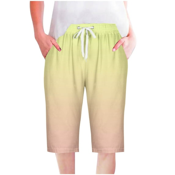 WMTBSRSW Women's 2025 Summer Shorts Casual Bermuda Long Drawstring Shorts High Waisted Comfy Trendy Tie Dye Shorts with Pockets