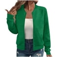 thumbnail image 1 of WMTBSRSW Women's Casual Bomber Jacket Fashion Texture Zip up Jackets Lightweight Fall Jackets Green M, 1 of 6