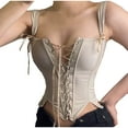 thumbnail image 1 of WMTBSRSW Women's Corset Top Tie Front Vest Camisole Corset Bustier Renaissance Shapewear Top, 1 of 7