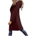 thumbnail image 1 of WMTBSRSW Women's Fashion Coat Winter Open Front Cardigan Jackets with Hooded Slim Fit Single Breasted Trench Coat Wool Blend Peacoat Wine X-Large, 1 of 8