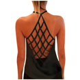 thumbnail image 1 of WMTBSRSW Women's Halter Tank Tops Criss Cross Camisole Hollow Open Back Sleeveless Tunic Tops Spaghetti Straps Summer Beach Casual Loose Blouses Tops, 1 of 4