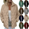 thumbnail image 1 of WMTBSRSW Women's Lightweight Quilted Coat Casual Button Down Coat woth Pockets Fashion Long Sleeve Padded Jackets No Hood Red M, 1 of 8