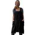 thumbnail image 1 of WMTBSRSW Women's Linen Apron Dress Pinafore Dress Loose Casual Straps Gardening Dress Lightiweight Summer Dresses with Pockets for Outdoor Cooking and Farm Work, 1 of 8