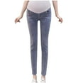 thumbnail image 1 of WMTBSRSW Women's Maternity Skinny Jeans Caasual Over Belly Pregnancy Stretch Denim Work Pants Maternity Leggings, 1 of 3