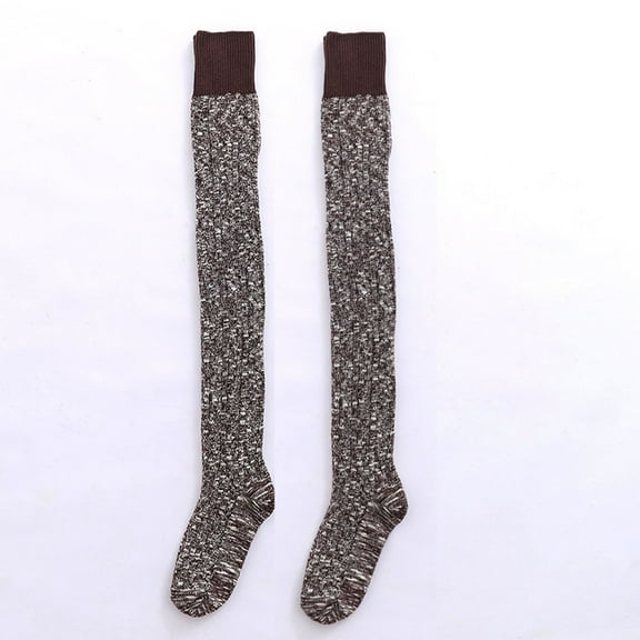 WMTBSRSW Women's Over Knee Thigh Socks Stretch Cable Knit Stockings Solid Boot Sock Leg Warmer High Socks for Daily Wear