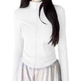 thumbnail image 1 of WMTBSRSW Women's Petite UPF 50+ Sun Shirts Athletic Protection SPF UV Jackets Long Sleeve Full Zip Lightweight Workout Jacket White Large, 1 of 6