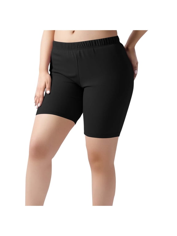 Women's Plus Size Bike Shorts High Waisted Non-See Through Yoga Shorts Stretchy Workout Super Soft Sports Shorts