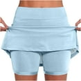 thumbnail image 1 of WMTBSRSW Women's Plus Size Bike Shorts Mini Skorts Skirts Summer Casual Y2K Mid Waisted Bodycon A-Line Tennis Skirt with Shorts Underneath for Big Girls, 1 of 1