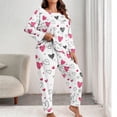 thumbnail image 1 of WMTBSRSW Women's Plus Size Pajama Sets Comfortable Long Sleeve Sleep Tops with Long Pant Soft Sleepwear Printed Pj Loungewear Hot Pink XXXXL, 1 of 5