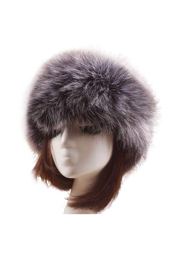 Women's Russian Hat Plush Fleece Hat Fashion Winter Faux Fur Hats for Women Warm Russian Cossack Style Hat for Ladies
