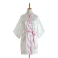 thumbnail image 1 of WMTBSRSW Women's Satin Silk Kimono Robe Lightweight Color Block Short Bathrobe with Belt Fashion Long Sleeve Knee Length Spa Robes, 1 of 7