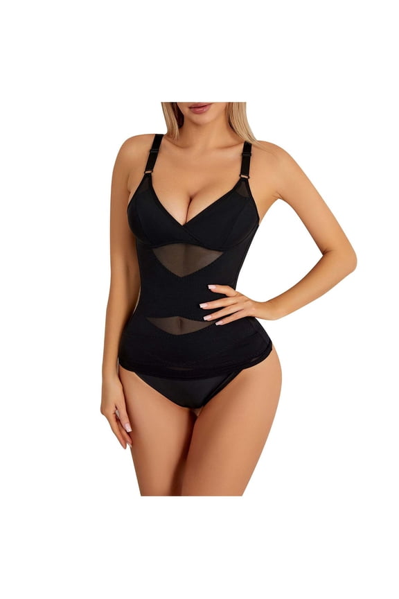 Women's Shapewear Cami Tank Top Mesh Breathable Tummy Control Shapewear Tank with Adjustable Strap Smoothing Shapewear for Women