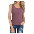 thumbnail image 1 of WMTBSRSW Women's Summer Tank Top Half Button Down Neck Sleeveless Tops 2025 Trendy Loose Tunic Tops, 1 of 6