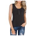 thumbnail image 1 of WMTBSRSW Women's Summer Tank Top Half Button Down Neck Sleeveless Tops 2025 Trendy Loose Tunic Tops, 1 of 6