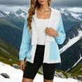 thumbnail image 1 of WMTBSRSW Women's Waterproof Jackets Fashion Color Block Full Zip up Packable Rain Jackets Lightweight Fall Hooded Casual Coat with Big Pockets Blue XL, 1 of 9