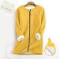 thumbnail image 1 of WMTBSRSW Women's Winter Full Zip Sweatshirts Warm Sherpa Lined Fleece Sport Sweatshirt Cozy Crewneck Long Sleeve Tunic Pullover Loungewear Yellow X-Large, 1 of 8