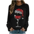 thumbnail image 1 of WMTBSRSW Womens Christmas Shirt Long Sleeve Graphic Tees Casual Sequins Red Wine Glass Graphics T-Shirts Xmas Holiday Tops, 1 of 8
