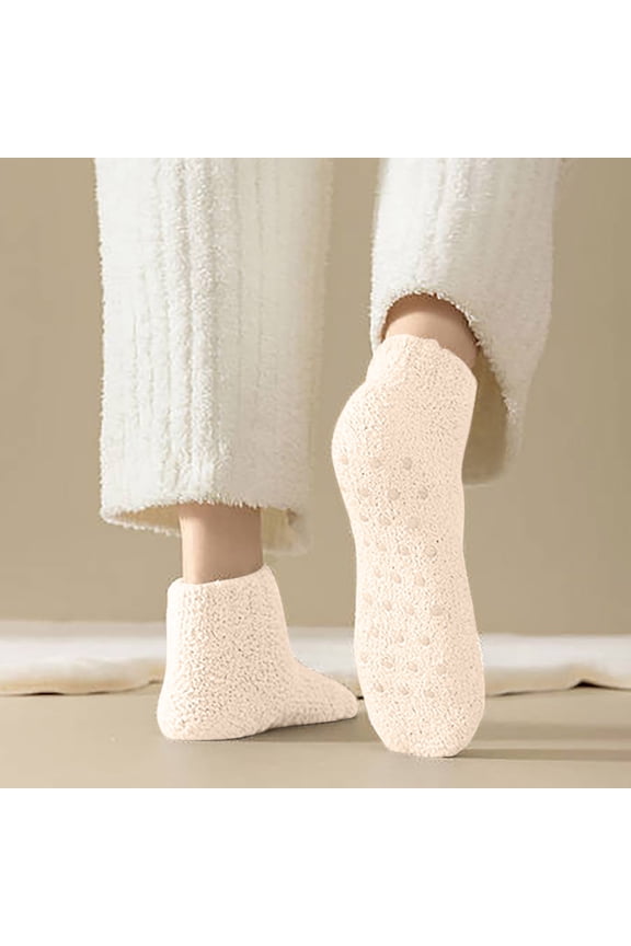 Womens Fuzzy Toe Socks Casual Funny Lounge Tube Socks Winter Warm Toe Socks Five Toe Socks Solid Color Socks