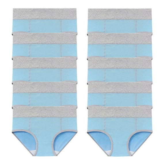 WMTBSRSW Womens High Waisted Cotton Underwear 10 Pack Full Coverage Soft Tummy Control Panties Ladies No Show Panties (Regular & Plus Size)