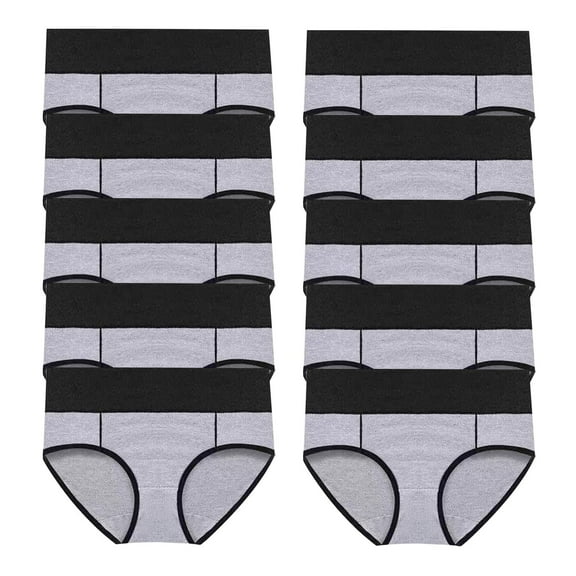 WMTBSRSW Womens High Waisted Cotton Underwear 10 Pack Full Coverage Soft Tummy Control Panties Ladies No Show Panties (Regular & Plus Size)