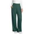 thumbnail image 1 of WMTBSRSW Womens High Waisted Pants Seamless Wide Leg Workout Yoga Gym Trousers Comfy Casual Straight Leg Active Pants with Pockets, 1 of 5