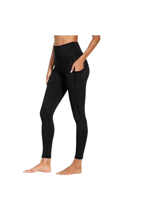 Womens High Waisted Yoga Leggings with Pockets Quick Dry Bufft Lift Workout Legging Fitness Running Thight XX-Large Black