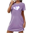 thumbnail image 1 of WMTBSRSW Womens Love Heart Print Nightgowns Short Sleeve Sleepshirt Sleepwear Casual Round Neck Sleep Dress Loungewear Nightshirts, 1 of 3