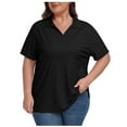 thumbnail image 1 of WMTBSRSW Womens Plus Size Summer Tops Lightweight Golf V Neck T Shirts Ladies Short Sleeve Lapel Collared Work Shirts for, 1 of 8