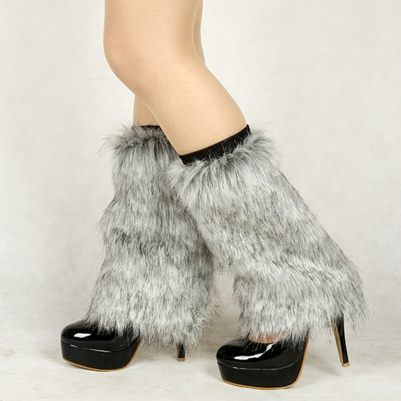 WMTBSRSW Womens Plush Leg Warmer Winter Short Boot Cuffs Covers Sleeves Fuzzy Warm Boot Cuffs for Women Leg Warmers Boot Topper Socks Leg Cuffs Boot Warmers Gift