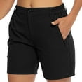 thumbnail image 1 of WMTBSRSW Womens Pull On Shorts Casual High Waisted Shorts Lightweight Solid Straight Leg Twill Dress Shorts for Work with Pockets Black XX-Large, 1 of 8