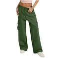thumbnail image 1 of WMTBSRSW Womens Wide Leg Sweatpants Baggy Straight Leg Open Leg Drawstring Sweat Pants Sporty Active Baggy Lounge Bottoms Trousers with Pockets, 1 of 5