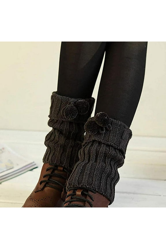 Womens Winter Slouch Socks Solid Knitted Soft Short Leg Warmer Fuzzy Stockings with Party Footless Boot Stockings for Ladies Girls