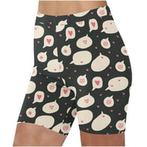 WMTBSRSW Womens High Waist Print Yoga Shorts Seamless Tummy Control Workout Gym Booty Volleyball Shorts Slim Fit 2025 Summer Shorts