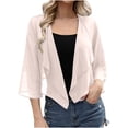 thumbnail image 1 of WMTBSRSW3/4 Sleeve Chiffon Cardigan for Women Open Front Dressy Casual Fall Draped Cradigan Lightweight Breathable Shrug Kimono Beach Cover Up, 1 of 9